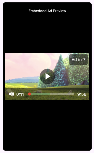 Flutter video ads example showing embedded ads in video player